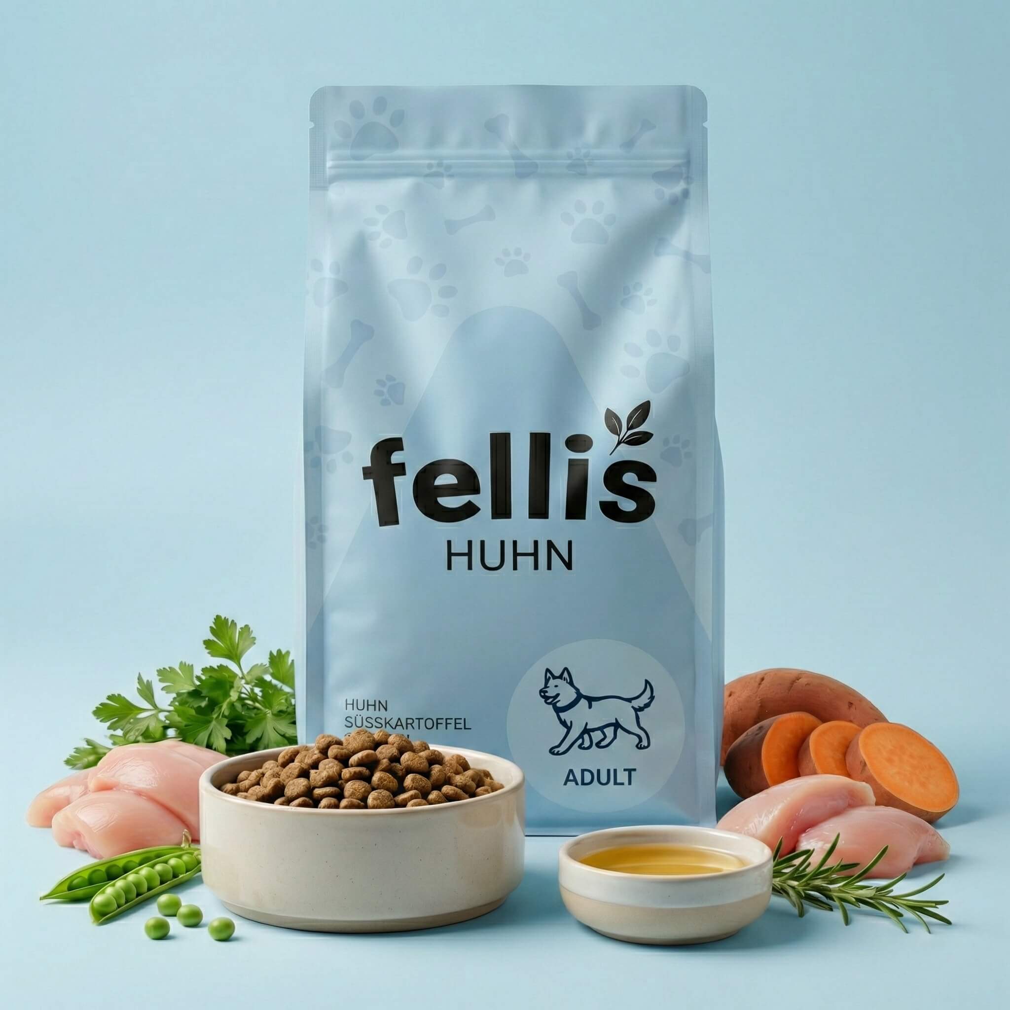 Fellis Adult Trockenfutter mit Huhn – Hundefutter für erwachsene Hunde