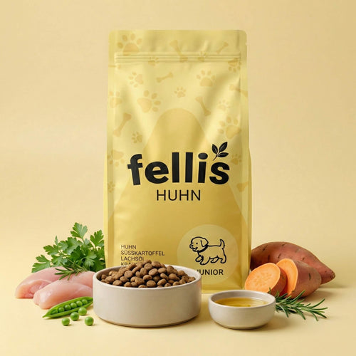 Fellis Junior Trockenfutter mit Huhn – getreidefreies Hundefutter für Welpen